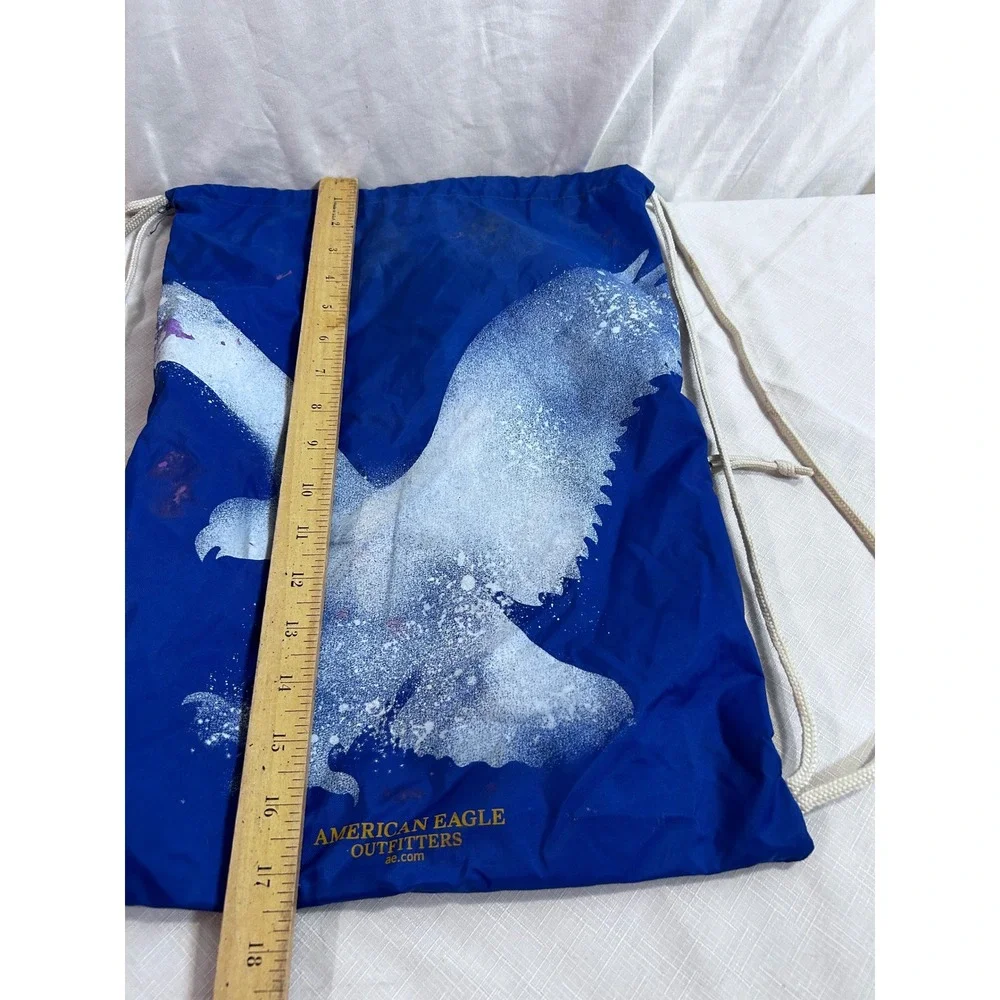 American Eagle Drawstring Bag OS Blue Spring Break 07 Vintage Mens
